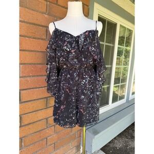 All Saints Jasmine Juni Romper Playsuit Floral‎ Short | Dark | Womens Size 4